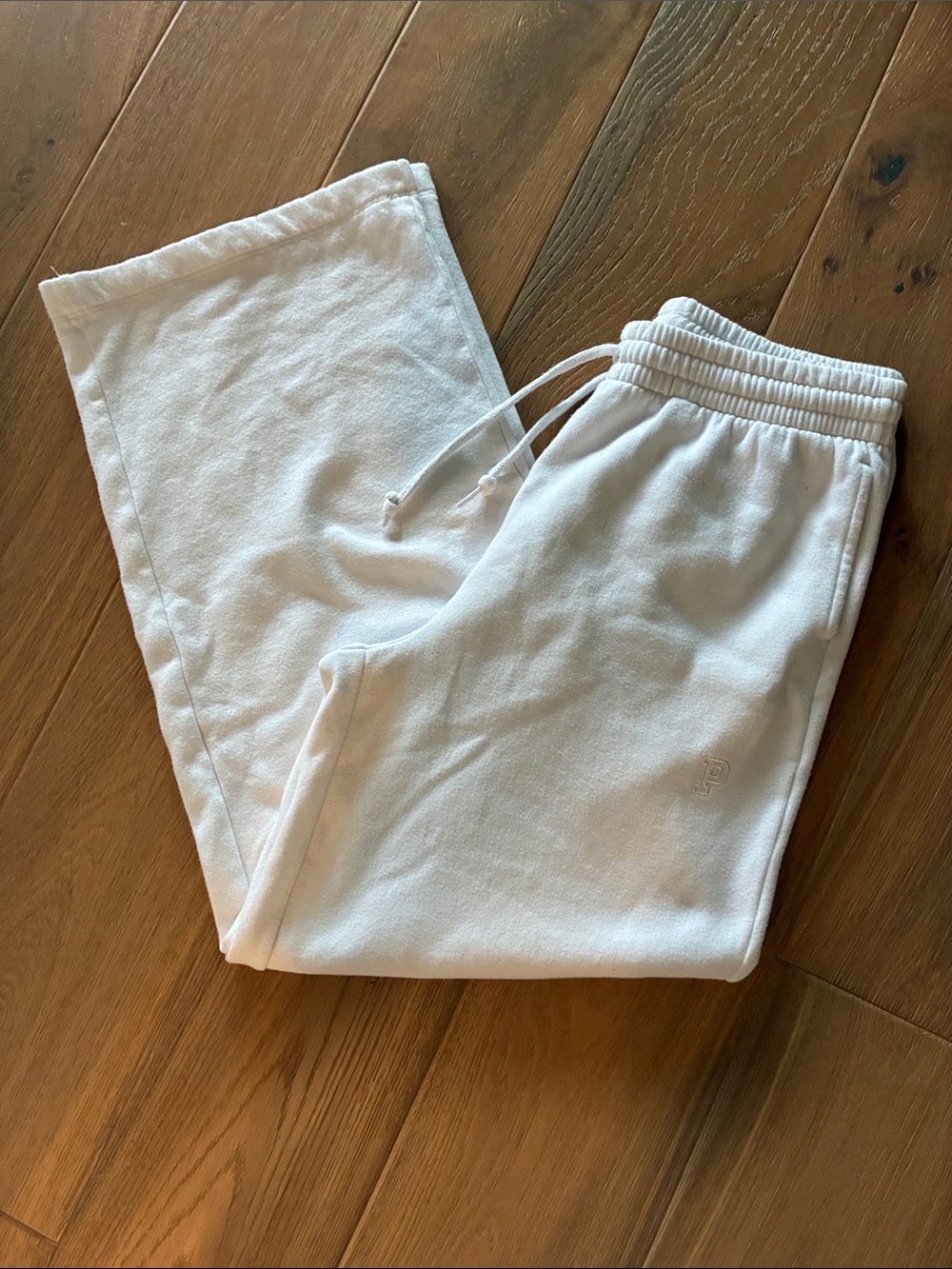 (VS Pink) Wideleg White Sweatpants